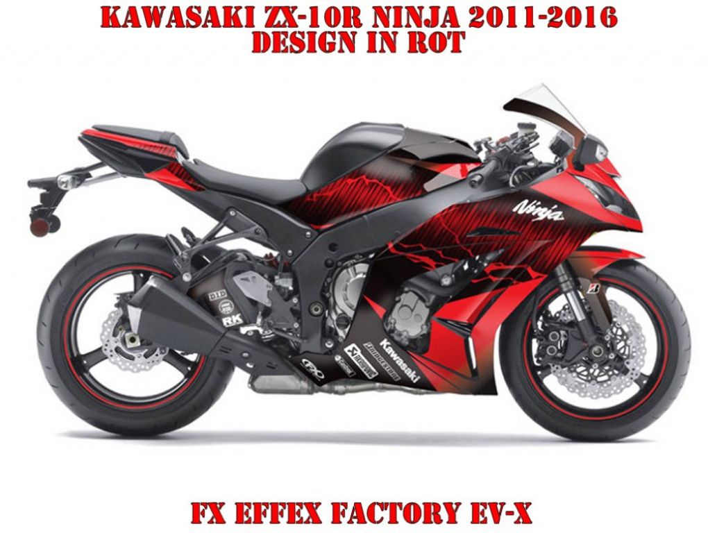 Beispiel Bild für die Farben, EV-X Rot für Kawasaki ZX-10R Ninja 2011-2015